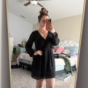 Express Black Long Sleeve Dress
